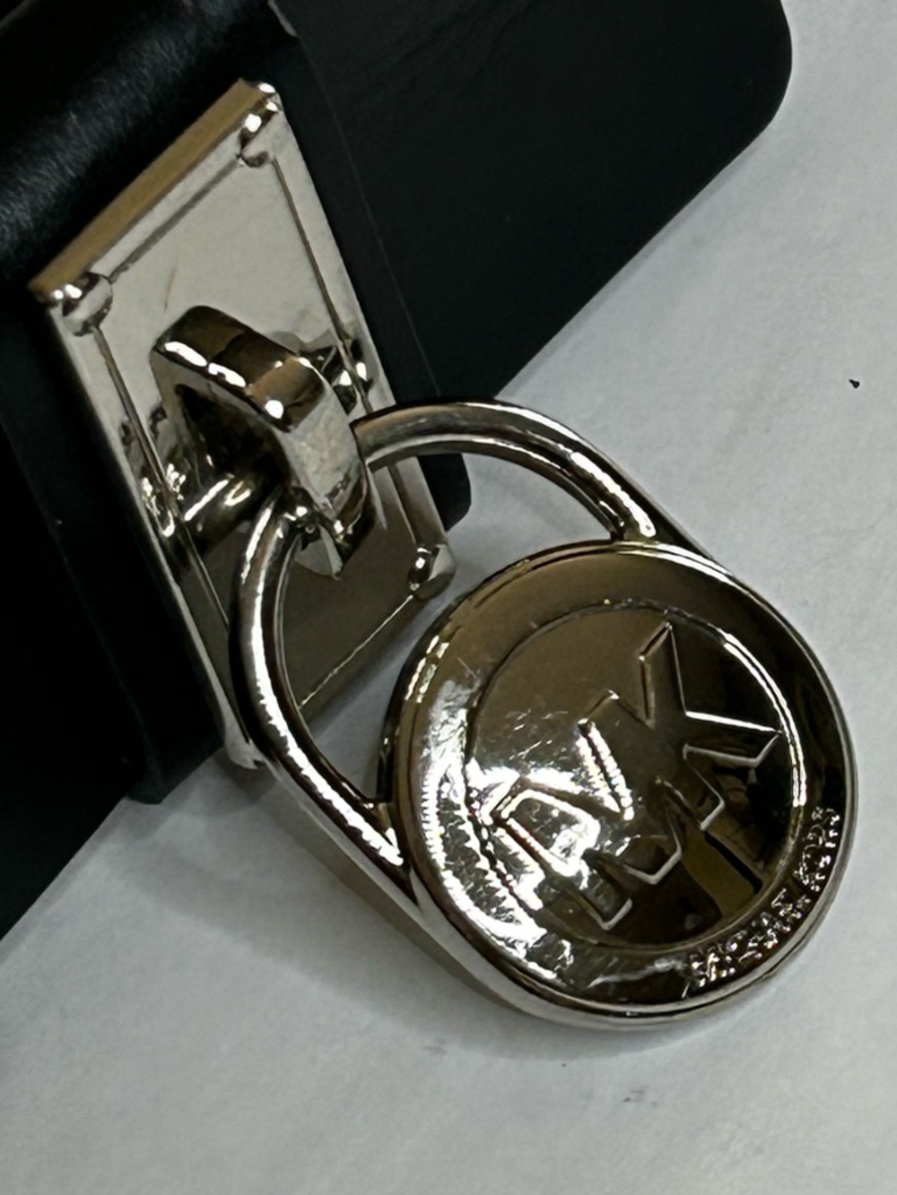 4/$25 Michael Kors Black Belt Silver Hardware Large